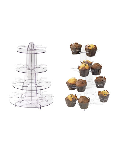 EXPOSITOR 4est. 26 MUFFINS d30Xh41cm PLEXIGLASSExpositores