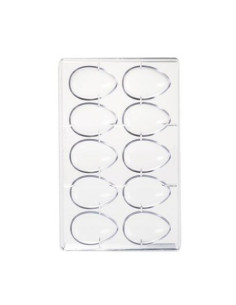 MOLDE HUEVO 1/2 LISO 64x44mm 10p 25g 275x175Pascua