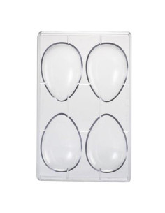 MOLDE HUEVO 1/2 LISO 105x72mm 4p 70g 275x175Pascua