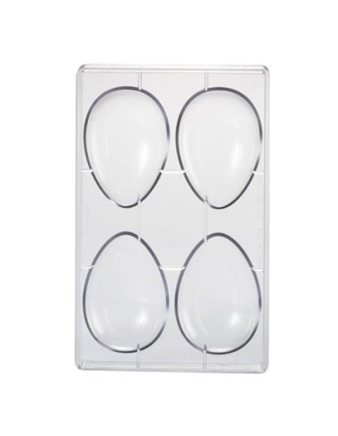 MOLDE HUEVO 1/2 LISO 105x72mm 4p 70g 275x175Pascua