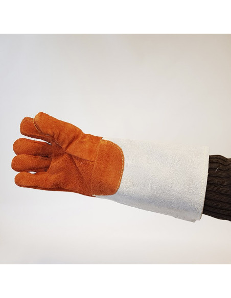 GUANTE CUERO TRATADO 20 cm ANTICALOR 300ºC (1par)Guantes obrador