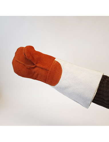 GUANTE-MANOPLA CUERO TRATADO 20 cm ANTICALOR 300ºCGuantes obrador