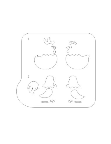 STENCIL 40-WM004 GALLO-GALLINAPlantillas decoración