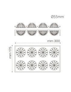 MOLDE ESFERA 3D RAYADA - AF005 - 8p D55mm 2