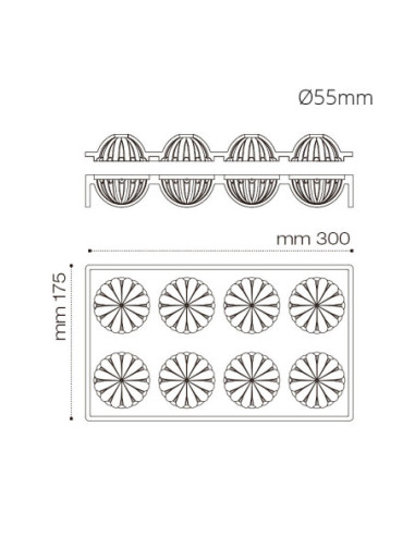 MOLDE ESFERA 3D RAYADA - AF005 - 8p D55mm-1
