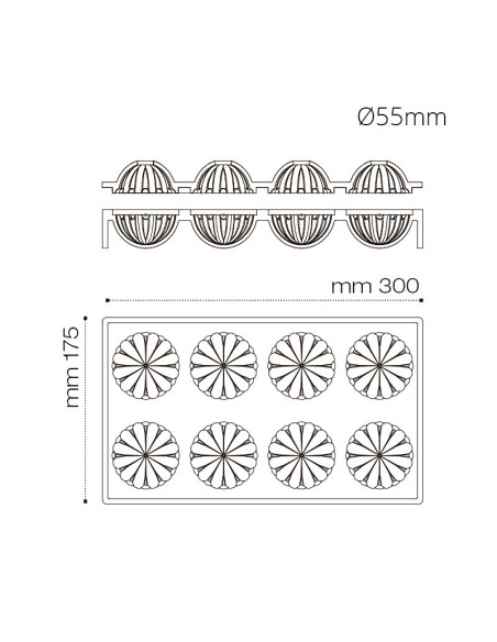 MOLDE ESFERA 3D RAYADA - AF005 - 8p D55mm-1