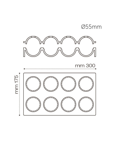 MOLDE ESFERA 3D - AF001 - 8p D55mm SILICONA-2