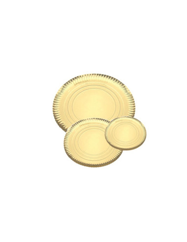 PLATO REDONDO METAL ORO (50ud)Platos redondos