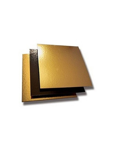 CARTÓN CUADRADO 28x28 cm ORO/NEGRO Pack (50ud)Bases cuadradas