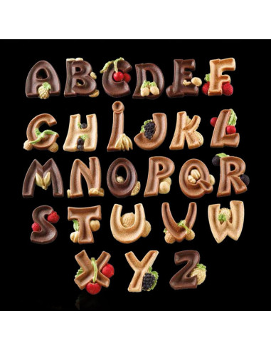M. DS5028 ALFABETO FRUTAS MAYUSCULA (26) DECOSILSilicona 3D