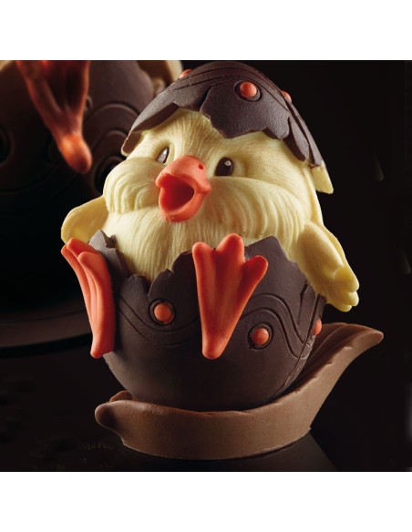 HUEVO MEDIO POLLUELO GUSCIO DECOSILSilicona 3D Pascua