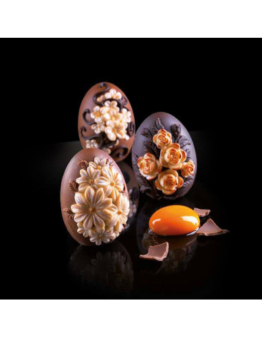 HUEVO ROSAS PEQUEÑO GUSCIO DECOSILSilicona 3D Pascua