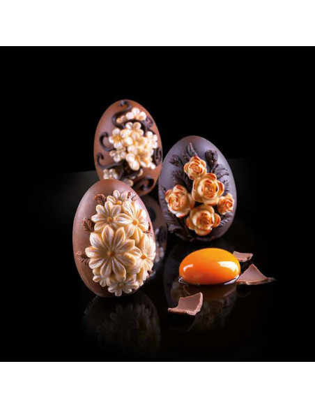 HUEVO ROSAS PEQUEÑO GUSCIO DECOSILSilicona 3D Pascua