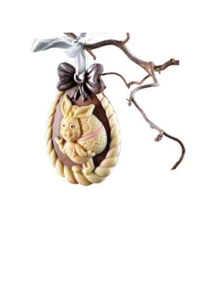 MEDALLON PASCUAL CONEJO HUEVO DECOSILSilicona 3D Pascua