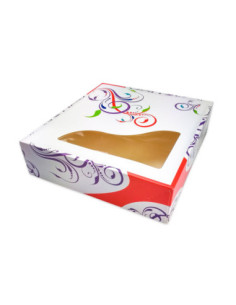 CAJA TRENDY CON VENTANA - 32x32xh8cm PK50u
