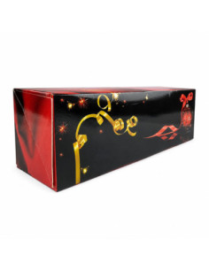 CAJA TRONCO BOULE NOEL ROUGE - 35x11x11cm PK25u