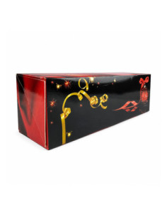 CAJA TRONCO BOULE NOEL ROUGE - 30x11x11cm PK25u