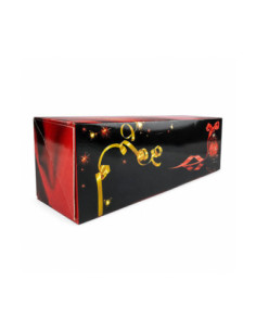 CAJA TRONCO BOULE NOEL ROUGE - 25x11x11cm PK25u