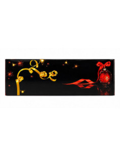 CAJA TRONCO BOULE NOEL ROUGE - 35x11x11cm PK25u 2