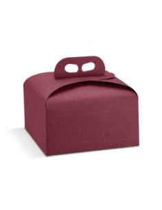 CAJA PANETTONE SETA BURDEOS - 245x245xh130mm PK10u