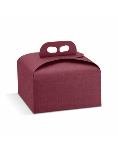 CAJA PANETTONE SETA BURDEOS - 245x245xh130mm PK10u