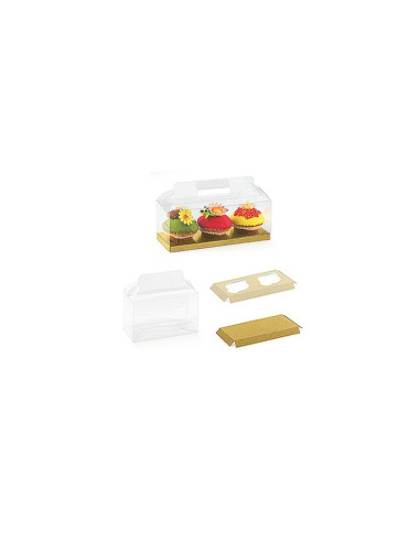 FONDO 180x90xh10mm PK(10u) PIEL ORO/BLANCOEstuches Transparentes