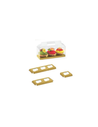 FONDO 90x90xh10mm PK (10u) 1 TROQUEL. PIEL ORO/BLEstuches Transpare...