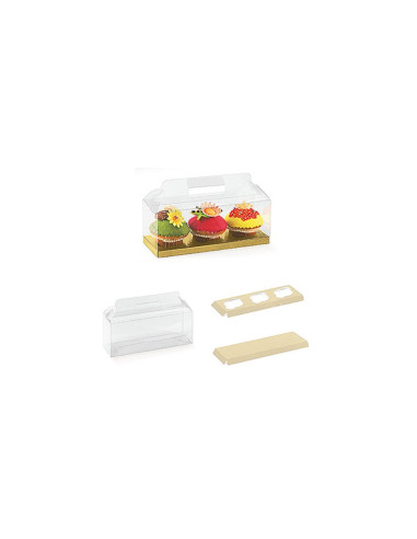 ESTUCHE 3 CUPCAKES 270x90x100 PK (10u) TRANSP.Packaging