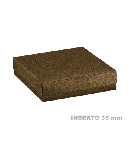 ESTUCHE 145x145x35mm (i.35) PIEL MARRON TAPA PK10uCajas bombón