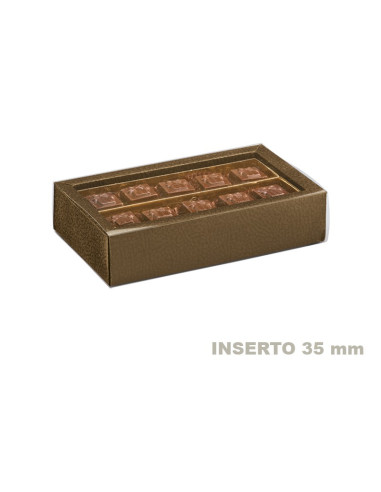 ESTUCHE 145x75x35 mm (i35) PIEL MARRON PK (10u)Cajas bombón