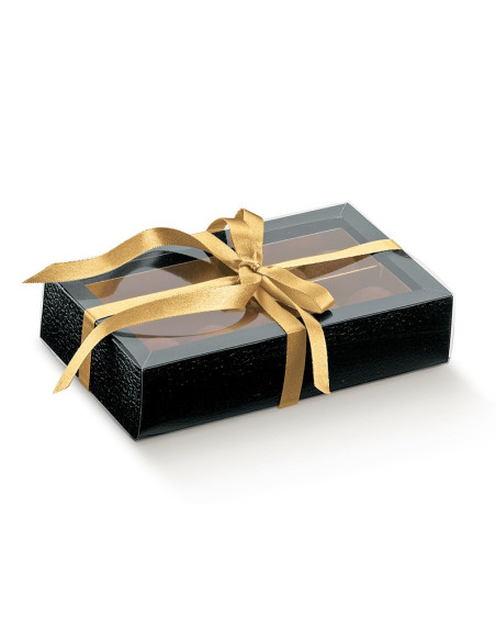 ESTUCHE 145x75x35mm (i35) PIEL NEGRA TAPA PK(10u)Cajas bombón