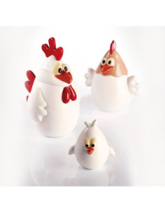 MOLDE PVC KT155 CHICKEN FAMILY (3 figuras)