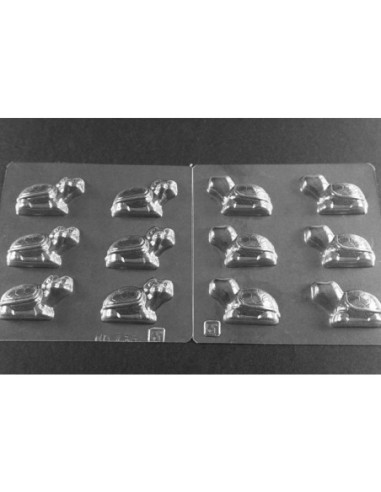 MOLDE PVC TORTUGA 3D 52x35x30mm 2 MOLDES