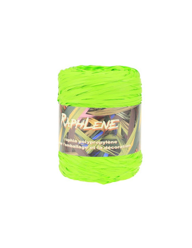 C. RAPHLENE 12.5mm c.070 VERDE ANIS (100mt)Cinta Rafia Sintética