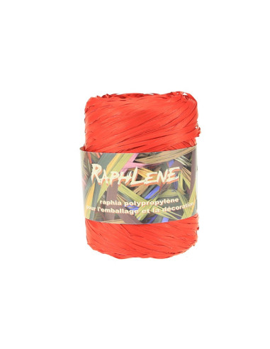 C. RAPHLENE 12.5mm c.308 ROJO (100mt)Cinta Rafia Sintética