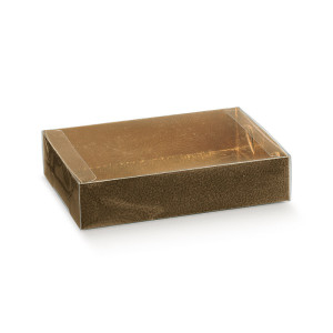 ESTUCHE 225x175x40mm (10u) PIEL MARRÓN PVC TRANSP