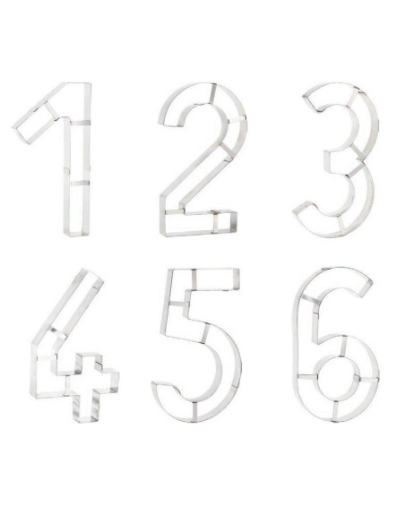 KIT 9 CORTAPASTAS NÚMEROS 30cm INOXCortapastas metálicos