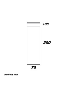 BOLSA 70x200+30mm SOLAPA ADHESIVA (100u)