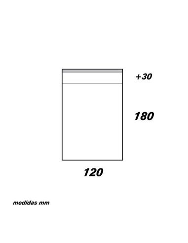 BOLSA 120x180+30mm SOLAPA ADHESIVA (100u)Bolsas Solapa Adhesiva