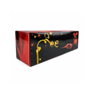 CAJA TRONCO BOULE NOEL ROUGE - 35x11xh11cm PK25u