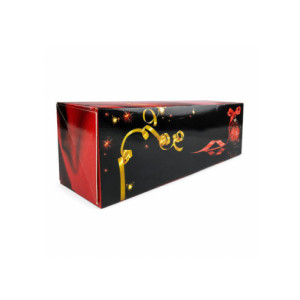 CAJA TRONCO BOULE NOEL ROUGE - 30x11xh11cm PK25u