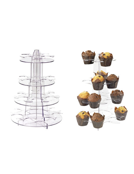 EXPOSITOR 4est. 26 MUFFINS d30Xh41cm PLEXIGLASS-1