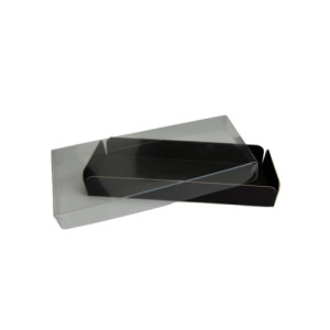 CAJA TURRON PET + BASE NEGRA - 21x9xh2,8cm PK100u