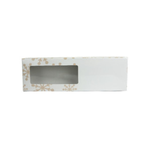 CAJA TURRON BLANCA COPOS INSERTO - 26x9xh2,8 PK25u 2