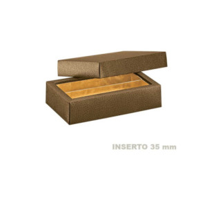 ESTUCHE PIEL MARRÓN - 145x75x35mm Int35 PK10u