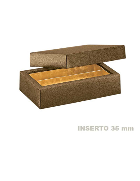 ESTUCHE PIEL MARRÓN - 145x75x35mm Int35 PK10u