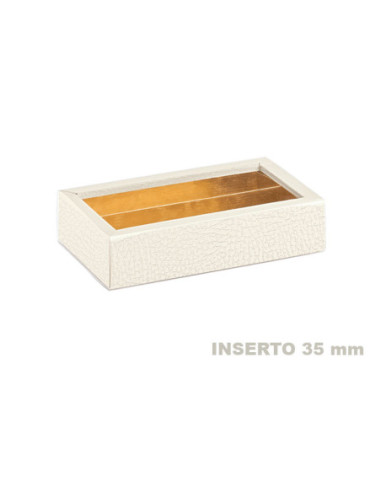 ESTUCHE PIEL BLANCA - 145x75x35mm Int35 PK10u