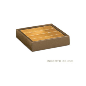 ESTUCHE PIEL MARRÓN - 145x145x35mm Int35 PK10u