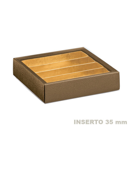 ESTUCHE PIEL MARRÓN - 145x145x35mm Int35 PK10u