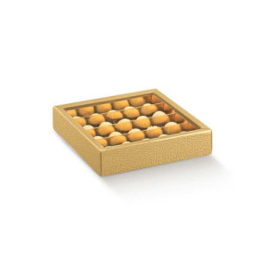 ESTUCHE PIEL ORO - 145x145x35mm Int35 PK10u